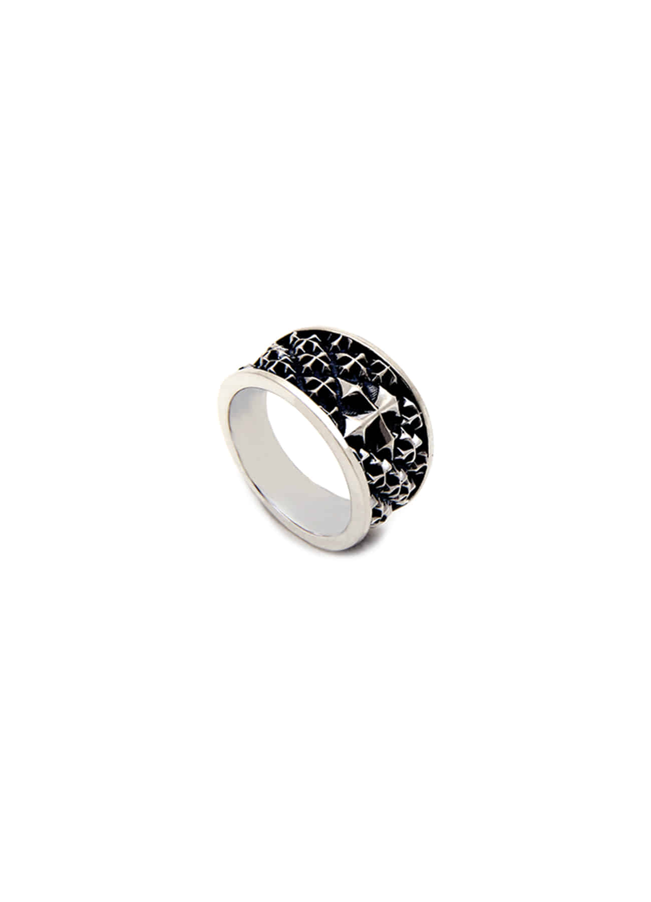 CROSS OVER SILVER RING